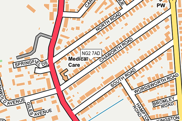 NG2 7AD map - OS OpenMap – Local (Ordnance Survey)