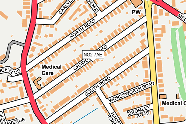 NG2 7AE map - OS OpenMap – Local (Ordnance Survey)