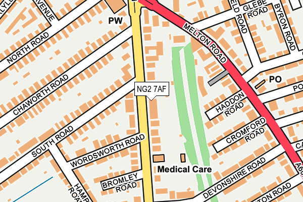 NG2 7AF map - OS OpenMap – Local (Ordnance Survey)