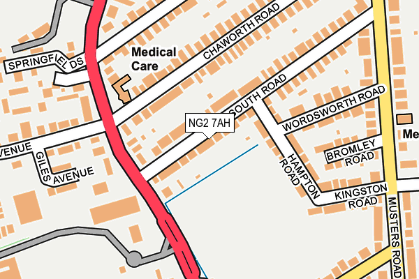 NG2 7AH map - OS OpenMap – Local (Ordnance Survey)