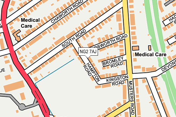 NG2 7AJ map - OS OpenMap – Local (Ordnance Survey)