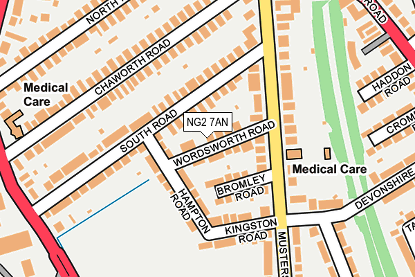 NG2 7AN map - OS OpenMap – Local (Ordnance Survey)