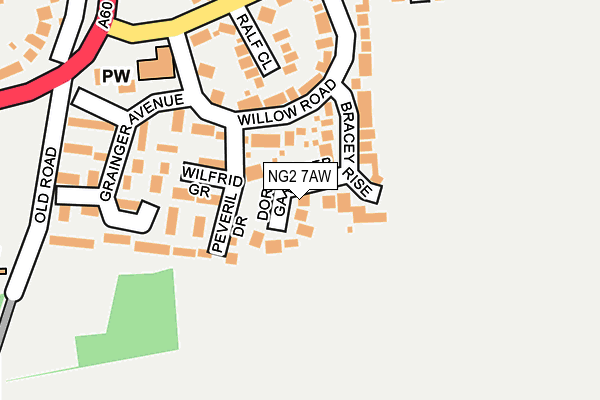 NG2 7AW map - OS OpenMap – Local (Ordnance Survey)