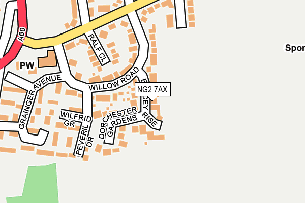 NG2 7AX map - OS OpenMap – Local (Ordnance Survey)