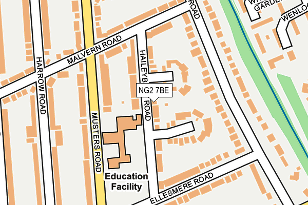 NG2 7BE map - OS OpenMap – Local (Ordnance Survey)