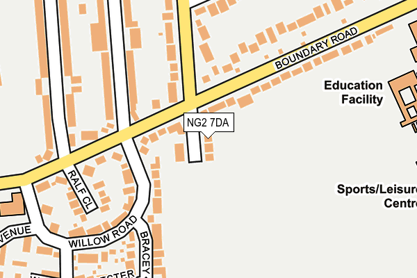 NG2 7DA map - OS OpenMap – Local (Ordnance Survey)