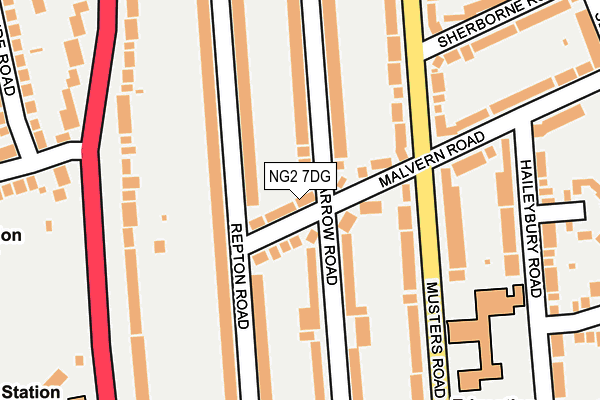 NG2 7DG map - OS OpenMap – Local (Ordnance Survey)
