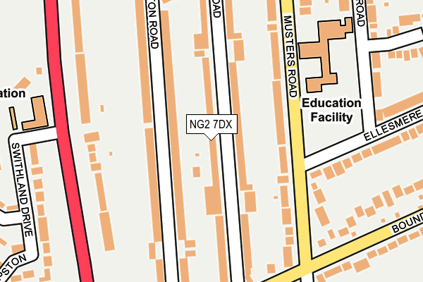 NG2 7DX map - OS OpenMap – Local (Ordnance Survey)