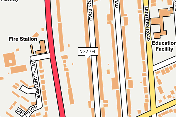NG2 7EL map - OS OpenMap – Local (Ordnance Survey)
