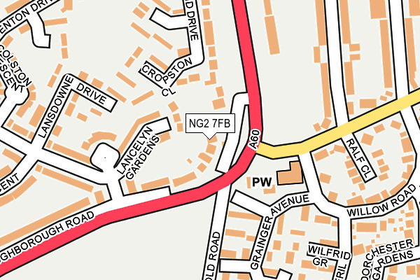 NG2 7FB map - OS OpenMap – Local (Ordnance Survey)