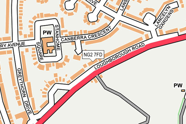 NG2 7FD map - OS OpenMap – Local (Ordnance Survey)