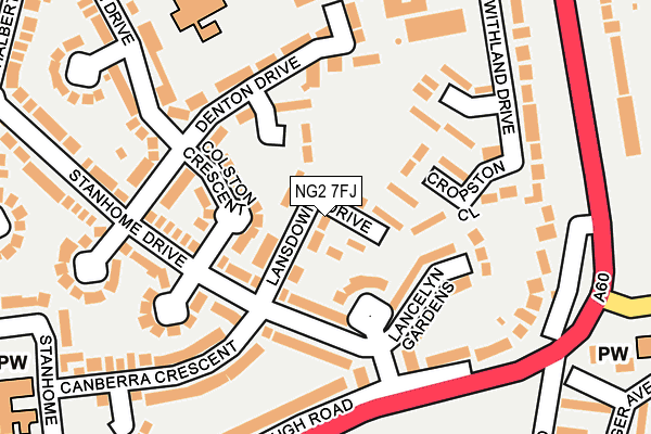 NG2 7FJ map - OS OpenMap – Local (Ordnance Survey)