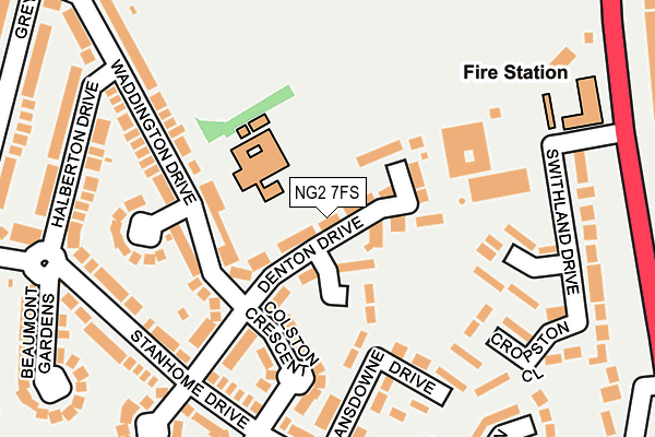 NG2 7FS map - OS OpenMap – Local (Ordnance Survey)
