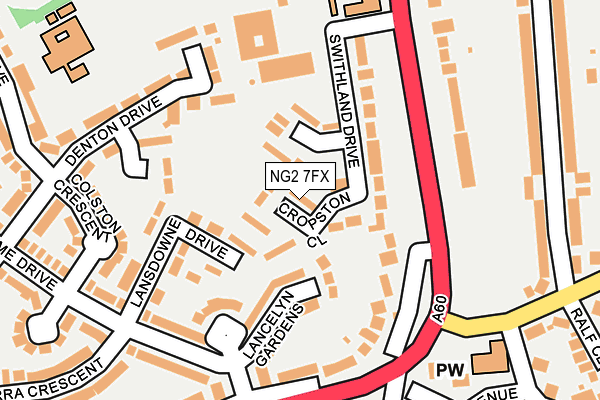 NG2 7FX map - OS OpenMap – Local (Ordnance Survey)