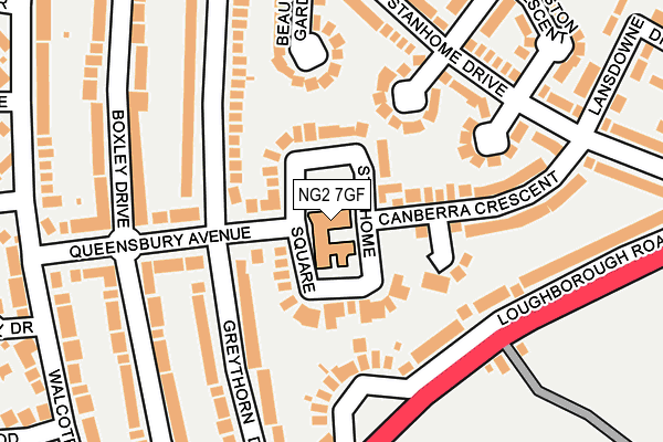 NG2 7GF map - OS OpenMap – Local (Ordnance Survey)