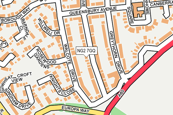NG2 7GQ map - OS OpenMap – Local (Ordnance Survey)