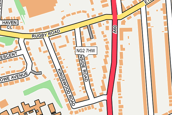 NG2 7HW map - OS OpenMap – Local (Ordnance Survey)