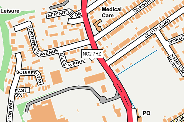 NG2 7HZ map - OS OpenMap – Local (Ordnance Survey)