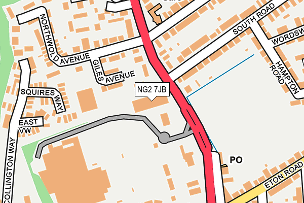 NG2 7JB map - OS OpenMap – Local (Ordnance Survey)