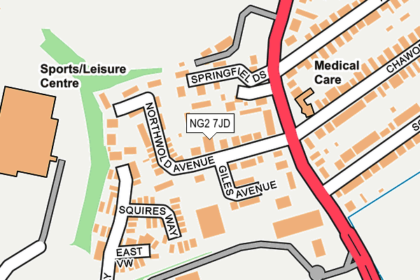 NG2 7JD map - OS OpenMap – Local (Ordnance Survey)