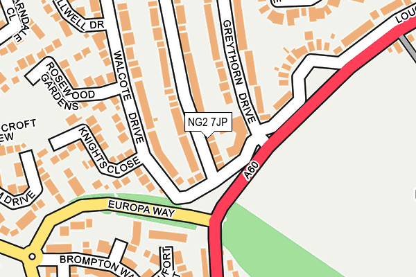 NG2 7JP map - OS OpenMap – Local (Ordnance Survey)