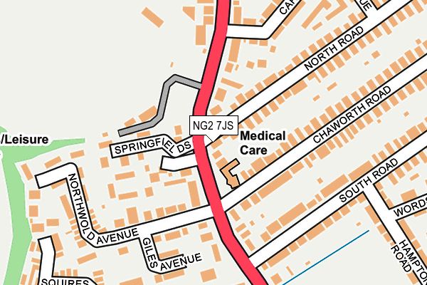 NG2 7JS map - OS OpenMap – Local (Ordnance Survey)