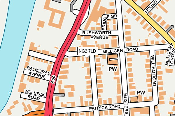 NG2 7LD map - OS OpenMap – Local (Ordnance Survey)