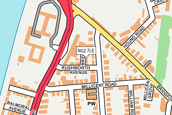 NG2 7LE map - OS OpenMap – Local (Ordnance Survey)