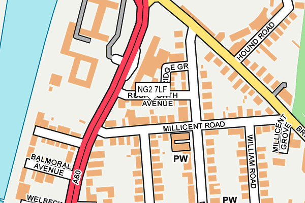 NG2 7LF map - OS OpenMap – Local (Ordnance Survey)