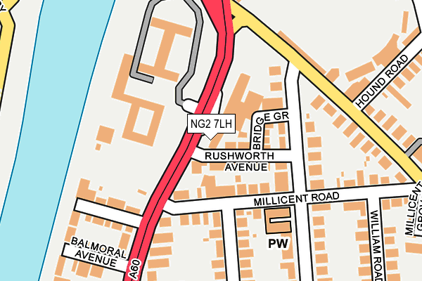 NG2 7LH map - OS OpenMap – Local (Ordnance Survey)