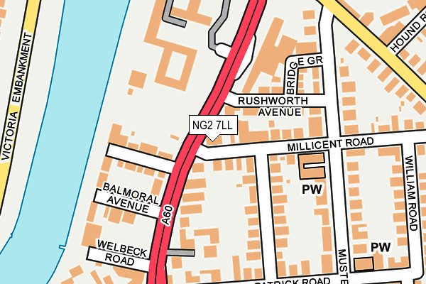 NG2 7LL map - OS OpenMap – Local (Ordnance Survey)