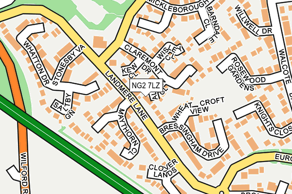 NG2 7LZ map - OS OpenMap – Local (Ordnance Survey)