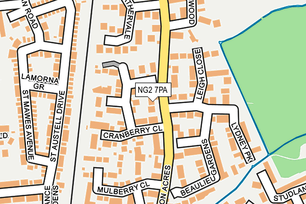 NG2 7PA map - OS OpenMap – Local (Ordnance Survey)