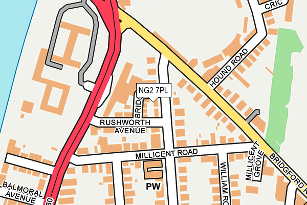 NG2 7PL map - OS OpenMap – Local (Ordnance Survey)