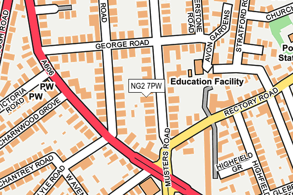 NG2 7PW map - OS OpenMap – Local (Ordnance Survey)