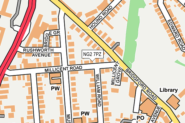 NG2 7PZ map - OS OpenMap – Local (Ordnance Survey)