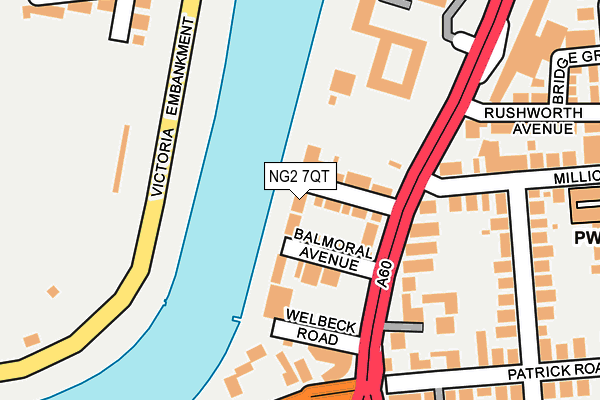 NG2 7QT map - OS OpenMap – Local (Ordnance Survey)