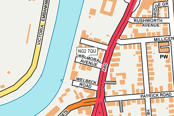 NG2 7QU map - OS OpenMap – Local (Ordnance Survey)