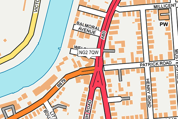 NG2 7QW map - OS OpenMap – Local (Ordnance Survey)