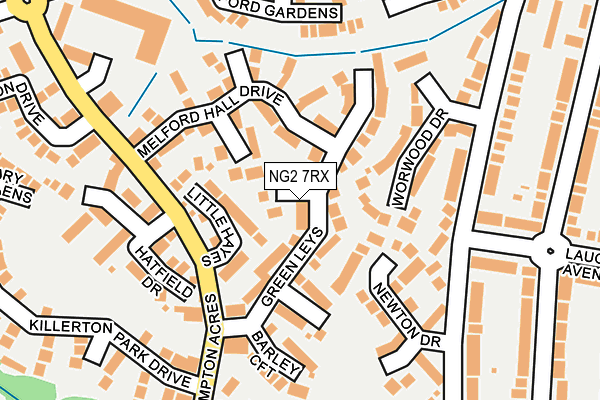 NG2 7RX map - OS OpenMap – Local (Ordnance Survey)