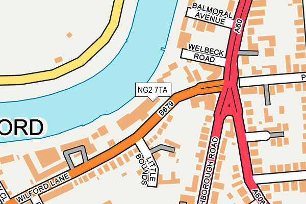 NG2 7TA map - OS OpenMap – Local (Ordnance Survey)
