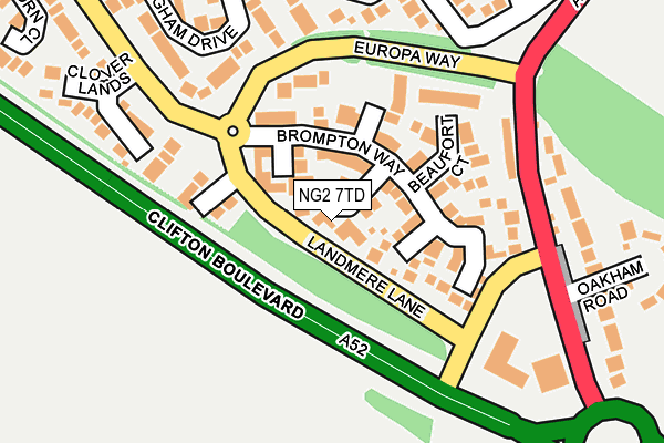 NG2 7TD map - OS OpenMap – Local (Ordnance Survey)