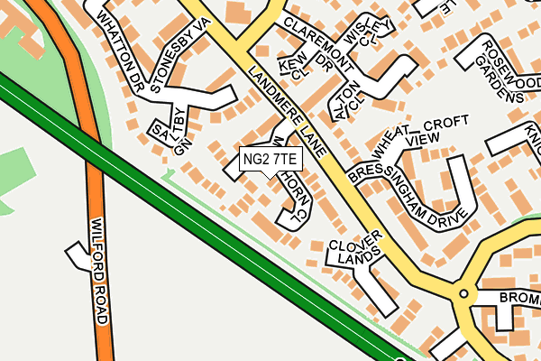 NG2 7TE map - OS OpenMap – Local (Ordnance Survey)