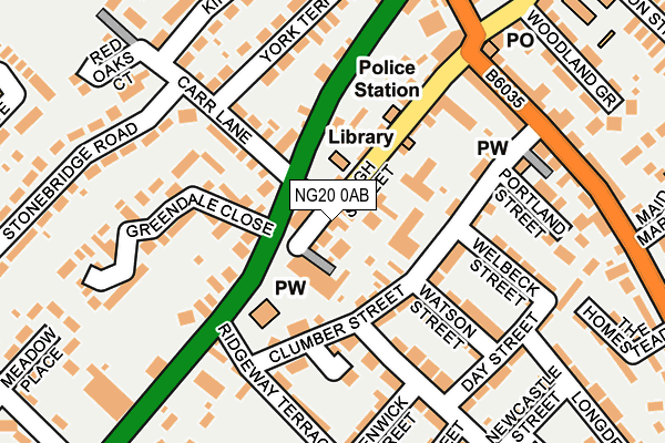 NG20 0AB map - OS OpenMap – Local (Ordnance Survey)