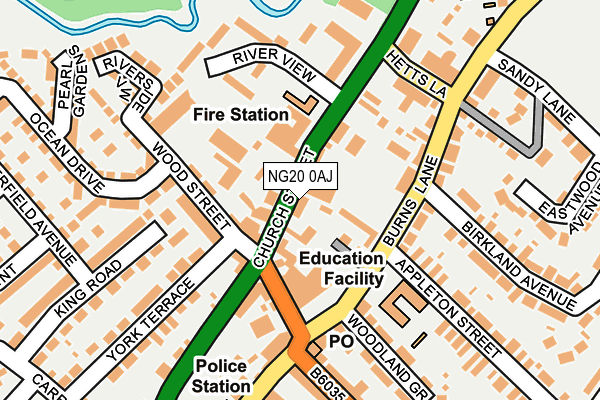 NG20 0AJ map - OS OpenMap – Local (Ordnance Survey)