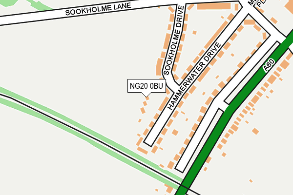 NG20 0BU map - OS OpenMap – Local (Ordnance Survey)