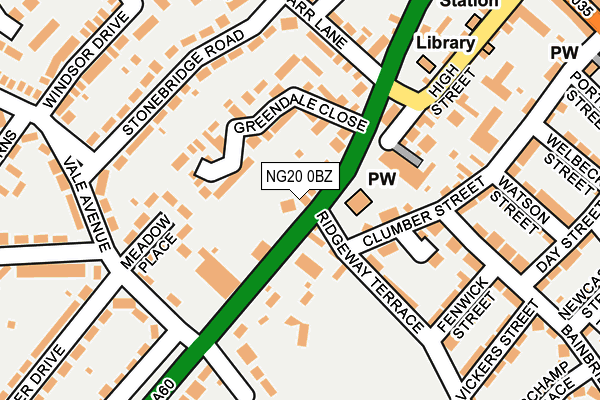 NG20 0BZ map - OS OpenMap – Local (Ordnance Survey)