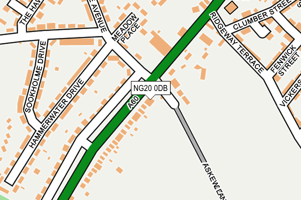 NG20 0DB map - OS OpenMap – Local (Ordnance Survey)