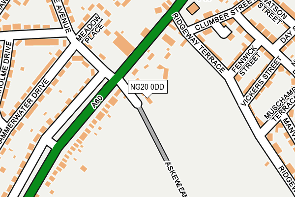 NG20 0DD map - OS OpenMap – Local (Ordnance Survey)