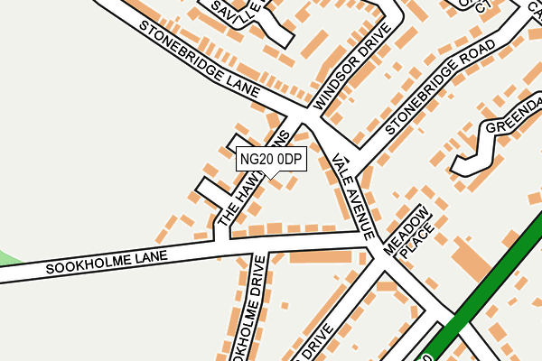 NG20 0DP map - OS OpenMap – Local (Ordnance Survey)